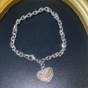 JUICY COUTURE Rhinestone Bracelet & Heart Charm